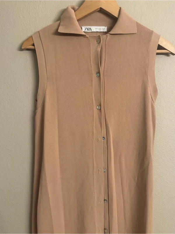 ZARA Sleeveless Button-Front Maxi Dress‎ - Image 3