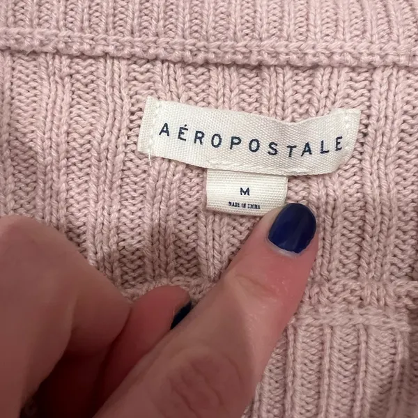 Aeropostale Pink Ribbed Knit Sweater - Image 2