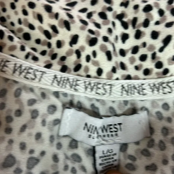 Nine West multi color Print Pajamas Jogger Pants Women White L Loungewear Soft - Image 5