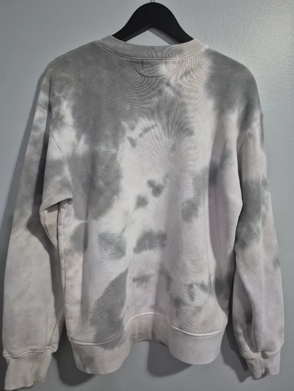 Cotton Citizen Womens Brooklyn Light Gray & Charcoal Tie-Dye Crewneck Sweatshirt - Image 6