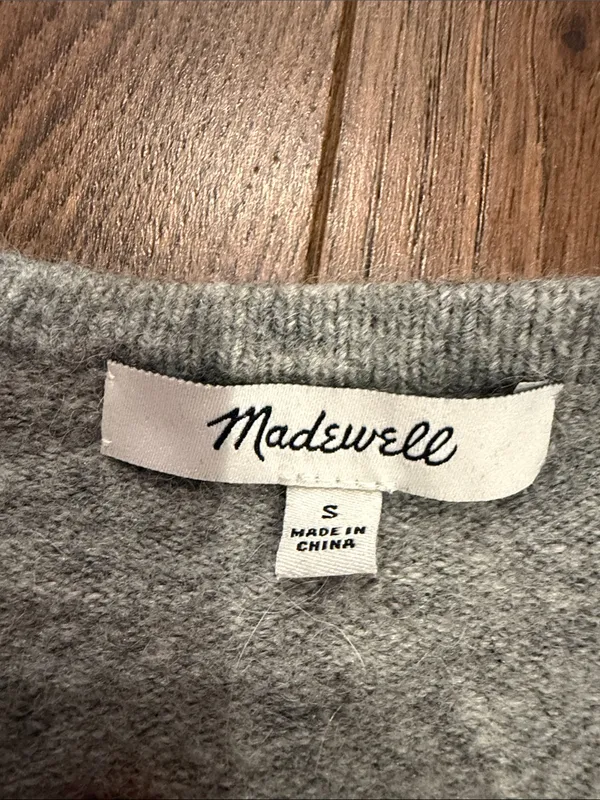 Madewell Light Gray Open-Front Knit Cardigan Size Small - C1-603 - Image 2