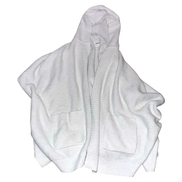 Aerie Hooded Short White Knit Sweater - Image 2