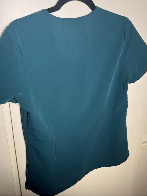 FIGS Womens Teal V-Neck Short Sleeve Scrub Top XS - Image 7