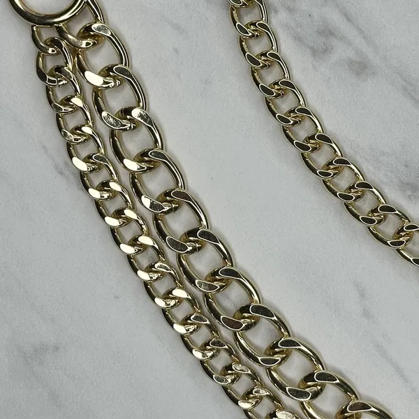 Chunky Draped Gold Tone Chain Link Belt Adjustable Y2K One Size OS ✨ - Image 5