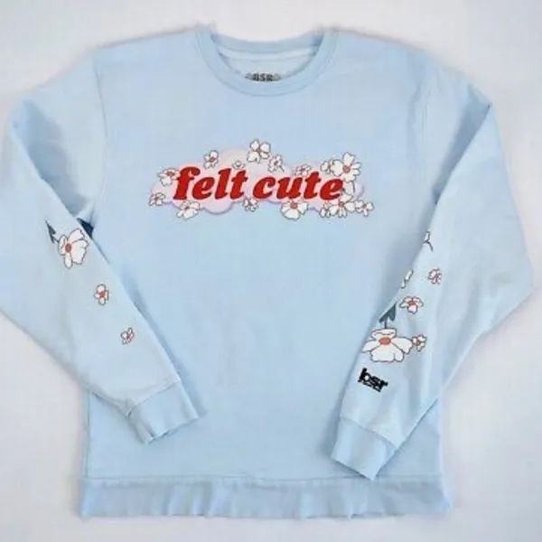 Revolve BSR by Samii Ryan felt cute daisy pastel blue sweatshirt - Image 2