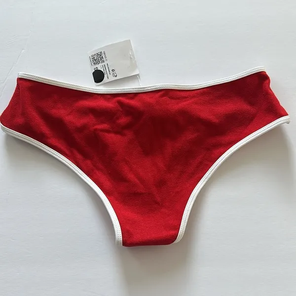 NWT‎ Forever 21 Terry Cloth Red Bikini Bottom Sz SM - Image 2