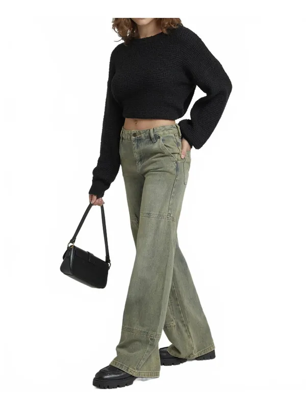 Pacsun Jessie High Waisted Baggy Carpenter Pants Medium Indigo NWT Brooks Sz 25 - Image 4