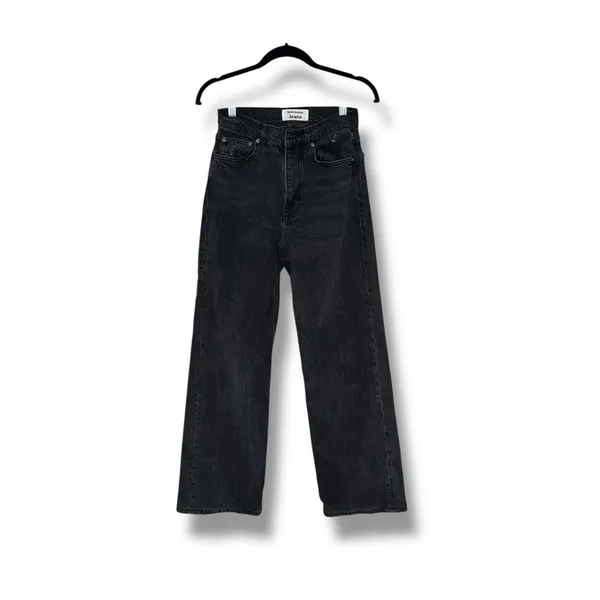 Reformation High Rise Wide Leg Jeans Washed Grey Black Size 24 A31 - Image 2