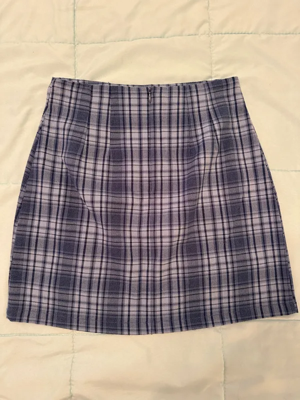 Brandy Melville Blue Plaid Mini Skirt - Image 2