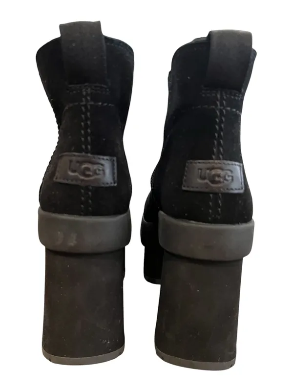UGG New Heights Platform Mini Black Suede Heeled Boots Women’s 8 New No Box - Image 5
