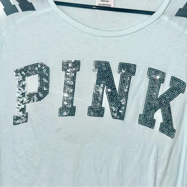 PINK Sequin Logo Tee - Image 2