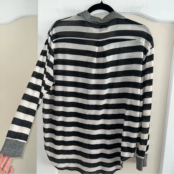 NSF Striped Lightweight Henley Long Sleeve Shirt - Image 2