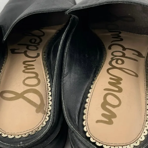 Sam Edelman Lewellyn Black Studded Leather Almond Toe Flats Loafer Mules Size 7 - Image 5