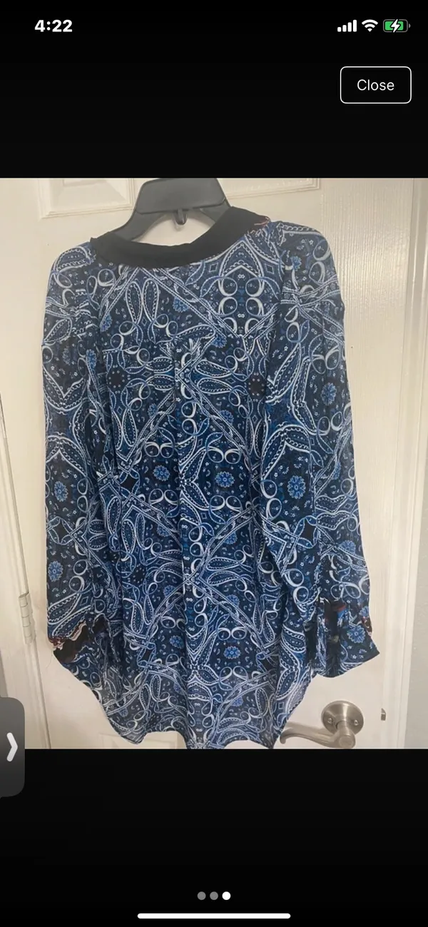 Cato Beautiful blue black blouse - Image 3