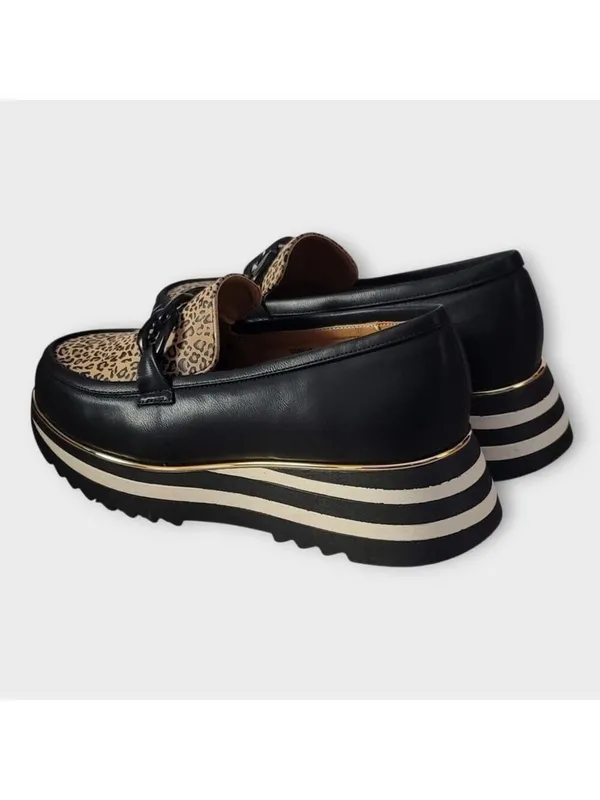 Good Choice Women's Geneva Animal Print Chain Slip On Platform Loafers Size 9 - Image 14