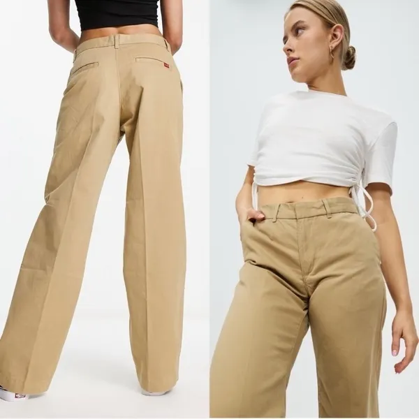 LEVI’S Khaki Mid Rise Straight Leg Retro 90s Baggy Dad Trouser Workwear Pants 24 - Image 10