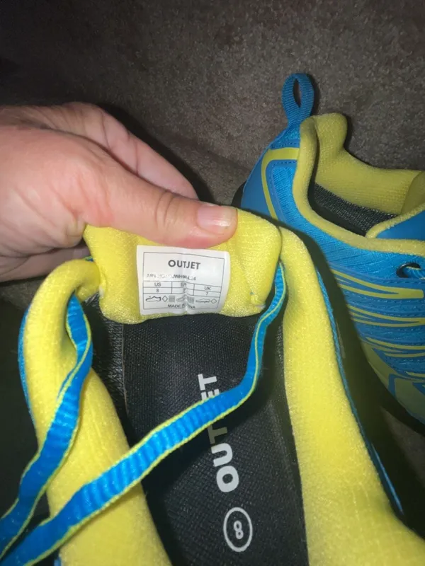 OUTJET Waterproof Hiking Shoes Blue Yellow Size 8 - Image 6