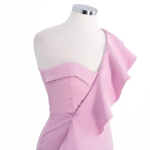 Lavish Lice Scuba Midi Dress with Corset Bodice & Dramatic One-Shoulder Ruffle - Image 13
