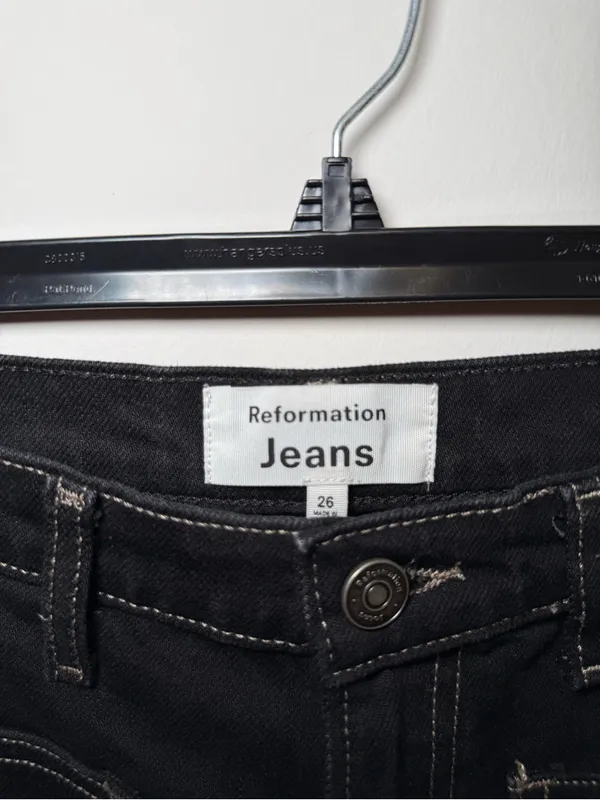 Reformation Jeans Alyssa High Rise Wide Leg Long Jeans - Image 6