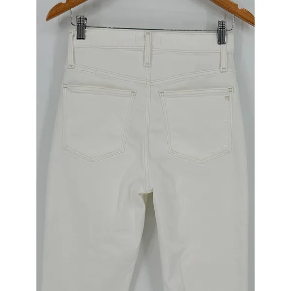 Madewell The Perfect Vintage Jean Womens 24 Tile White‎ Raw Hem High Rise Denim - Image 9