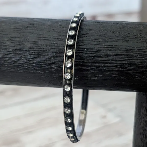 Vintage Bracelet with Clear Gems - 8.25" - Image 7