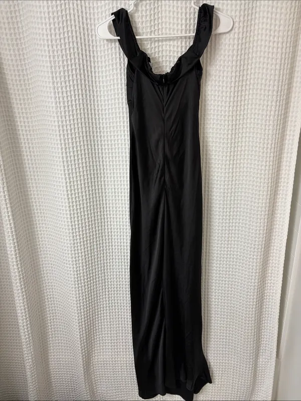 Princess Polly Black Satin Cutout Maxi Dress Women’s Size 4 - Image 6