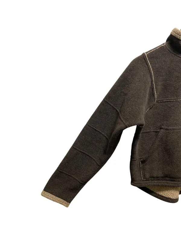 The North Face Vintage Y2K Fleece Quarter Zip Pullover Jacket Brown Size S Cozy - Image 7