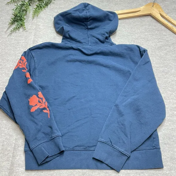 Urban‎ Outfitters Just Keep Growing Flower Market Hoodie Blue Medium Boho Indie - Image 9