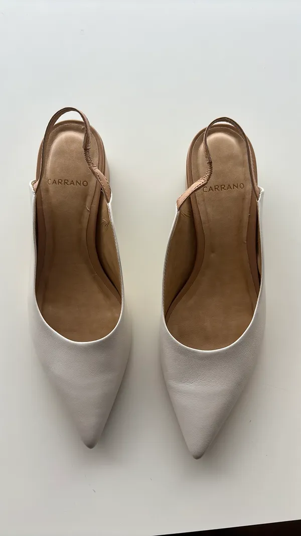 Carrano White Low Heels  - Image 2