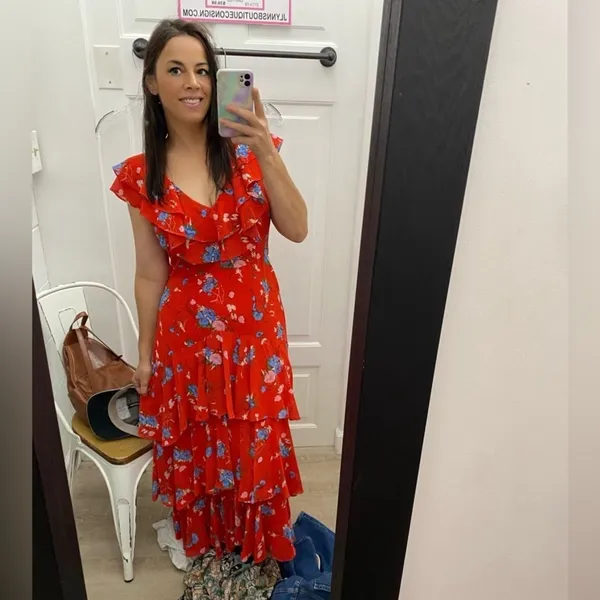 WAYF Chelsea tiered red ruffle maxi dress - Image 5