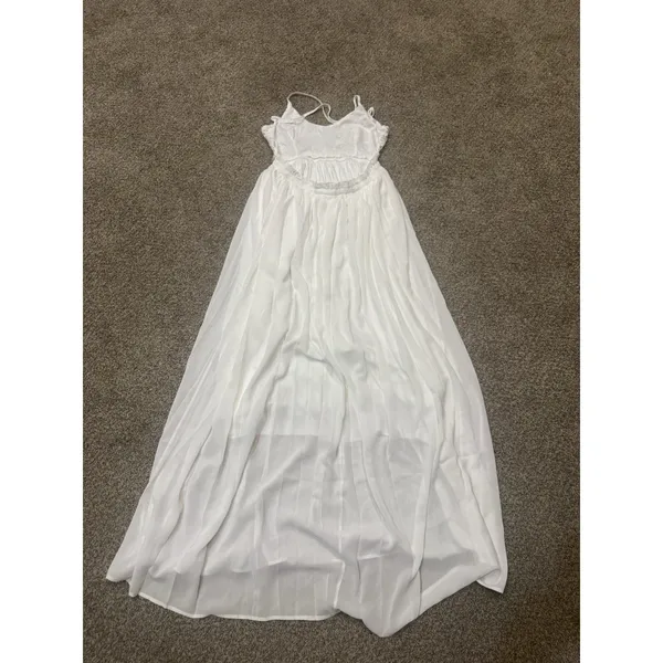 Large Ladmous Women's V Neck Lace Wedding Dress Sleeveless Bridesmaid‎ Backless - Image 3