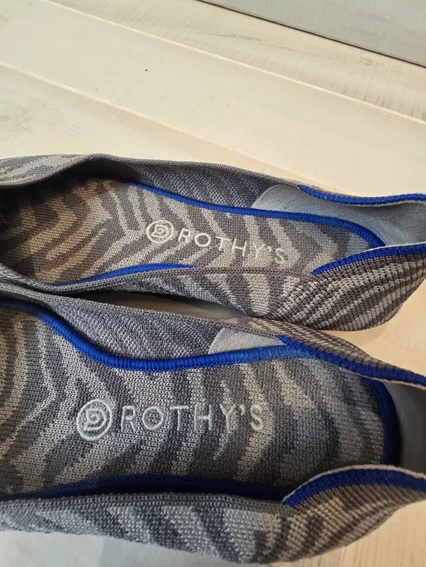 {9.5} Rothy's Gray Zebra Pointed Slip On Ballet Shoe - Image 6
