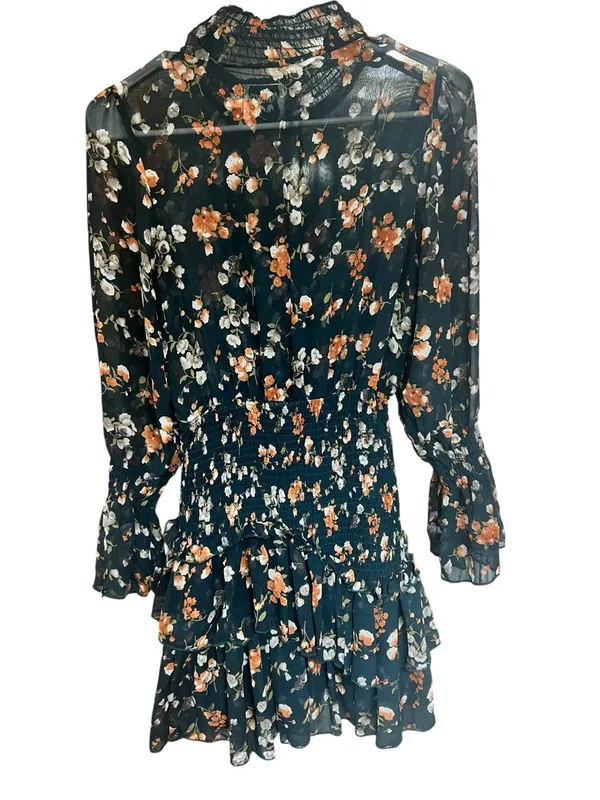 Princess Polly Black Floral Smocked Long-Sleeve Mini Dress - Image 4