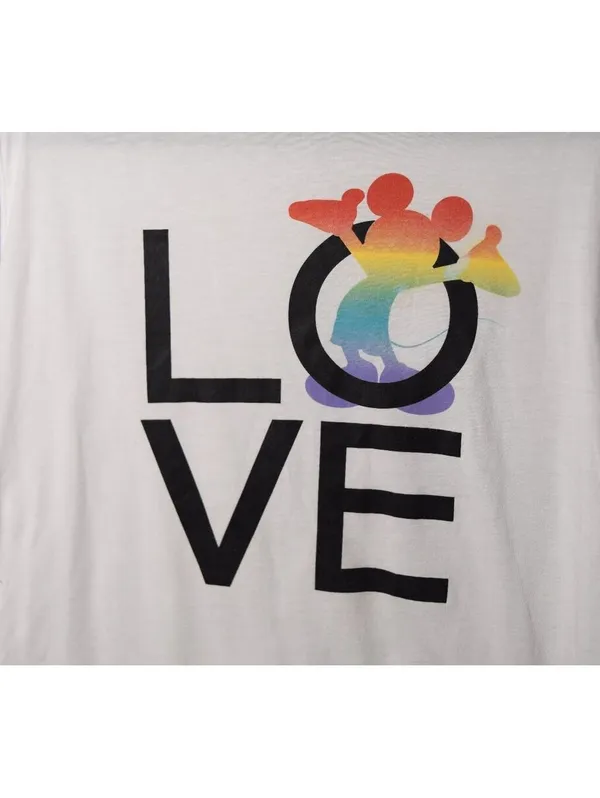 Disney Mickey Mouse Rainbow Pride LOVE Graphic T-Shirt White Size L - Image 4