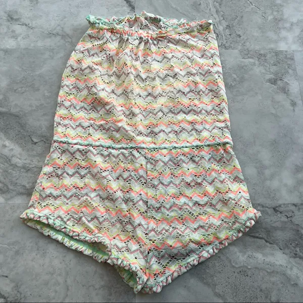 Victorias Secret‎ Swim suit Cover Up Romper Floral Neon Size Small - Image 5