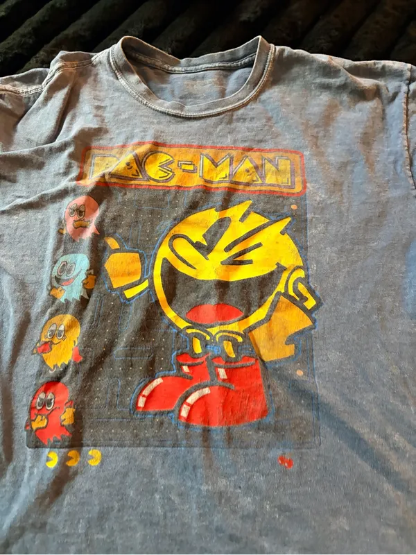Pac-Man Short Sleeve Graphic Tee — Blue - Image 2
