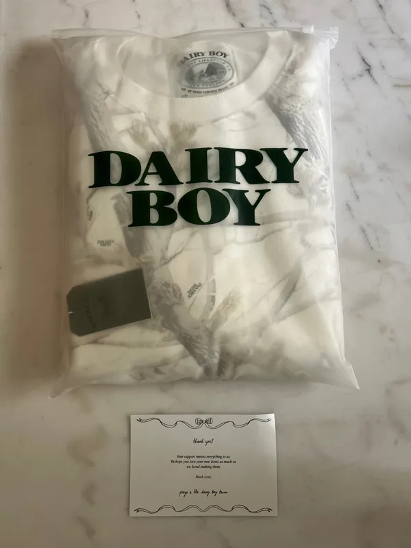 Dairy Boy Woodland Camo White Gray Oversized Crewneck - Image 4