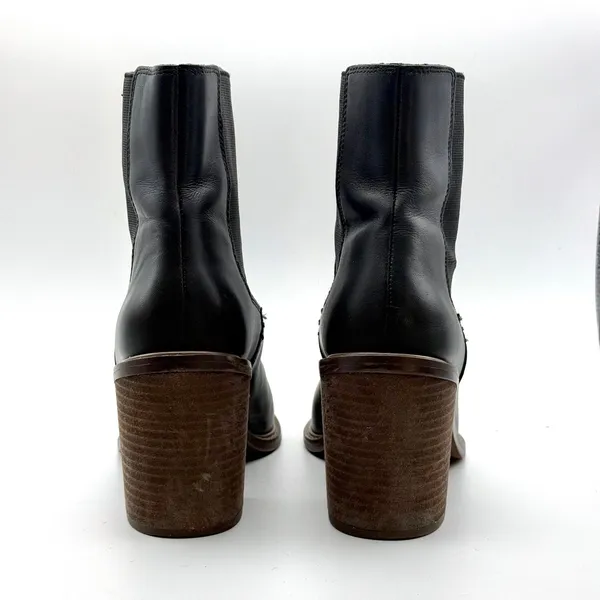 Crown Vintage Pimmy Chelsea Boots 7.5 Black Leather Pointed Toe Block‎ Heel - Image 5