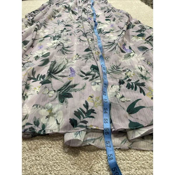 Ivy City Co Sweet Caroline Floral Maxi Dress Size M Lavender Wrap Smocked Sleeve - Image 12