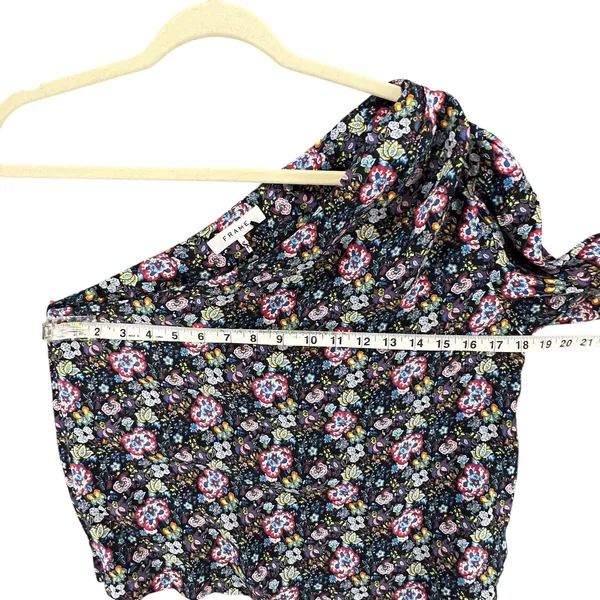 Frame One Shoulder Top Womens M Coastal Blue Multicolor Floral‎ Boho Chic ASO - Image 6