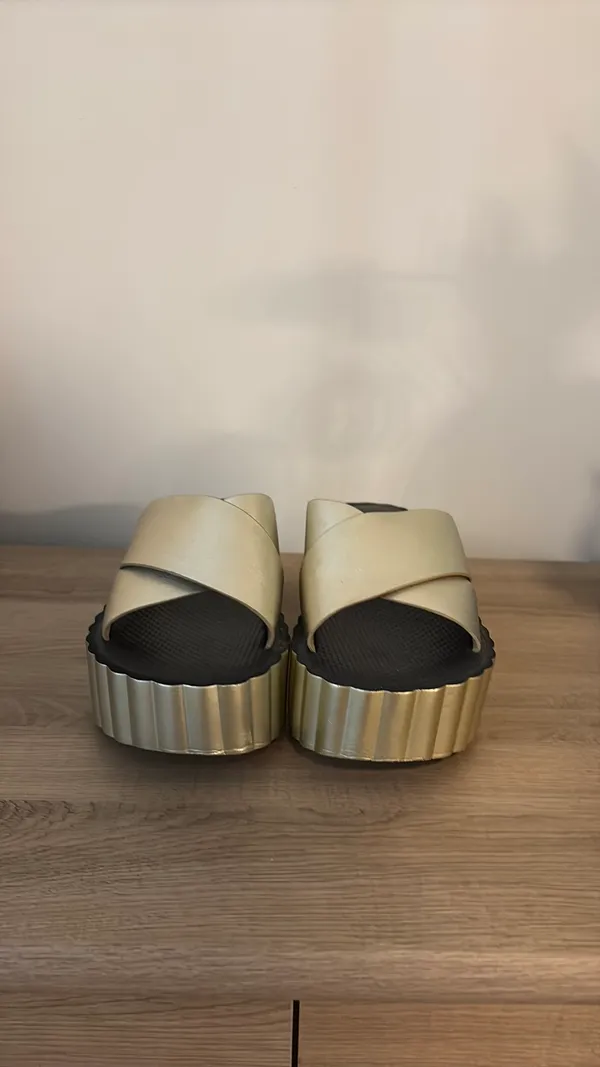 Tory Burch Gold Platform Sandals - Image 4