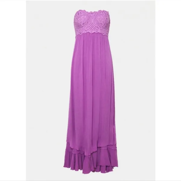 Free People Lavender Strapless Lace Maxi Dress - Image 17