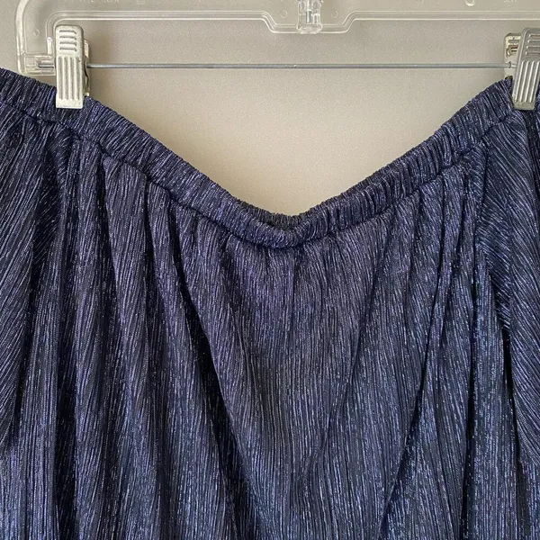 Lush sz M blue‎ metallic off shoulder boho blouse - Image 7