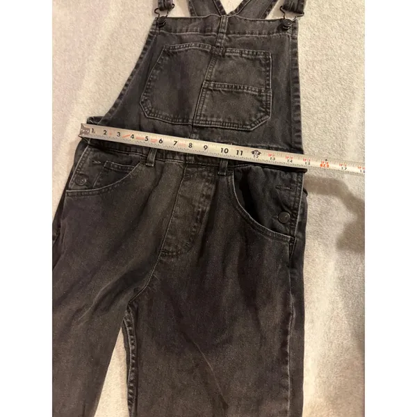 We The Free Free People Black Denim Overalls Womens Size S Straight Leg Bib Jean - Image 6