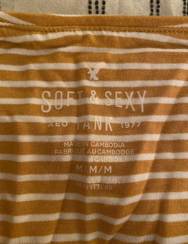 American Eagle Yellow Striped Tube Top - Image 5