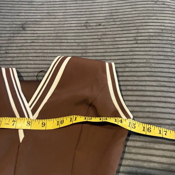 ZARA Brown Tennis Dress Sleeveless Pleated Mini Skater Fit & Flare Size S - Image 10