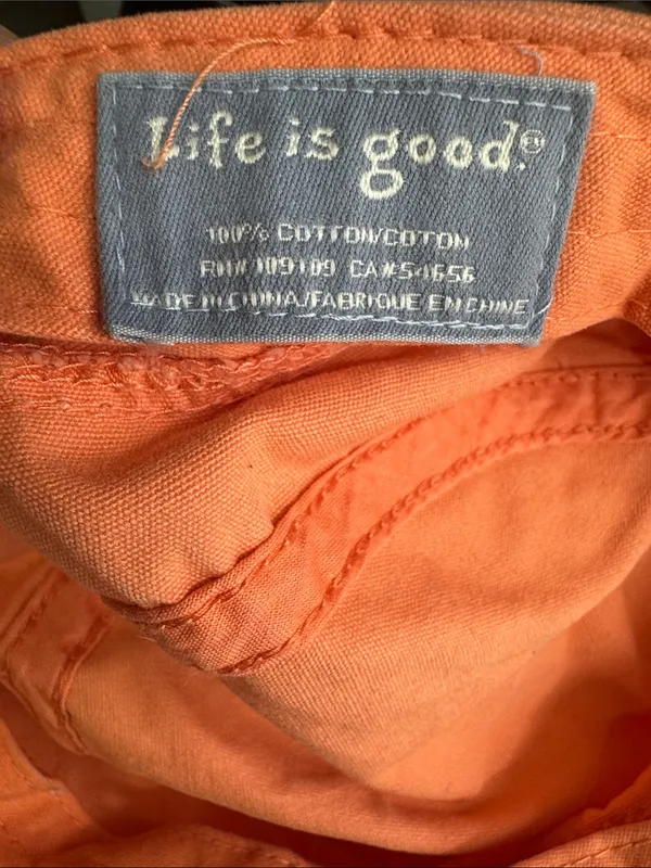 Life Is Good Peach Hat Embroidered Logo elastic back casual Y2K style o/s - Image 7