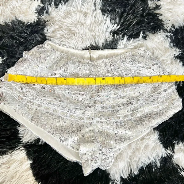 Sequin Micro Mini Shorts, Festival Clubwear Rave‎ Glam Medium 2000s Y2K - Image 5