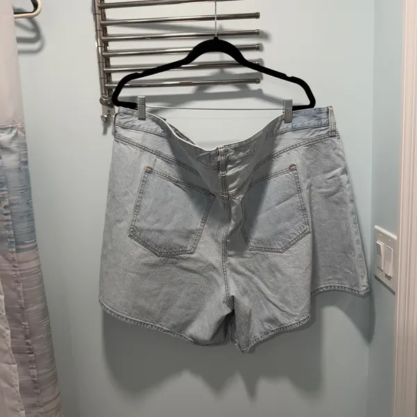 Abercrombie &‎ Fitch The Loose Short Light Wash 36 Curve Love High Rise Casual - Image 5