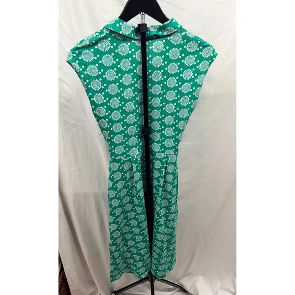 Boden Women's A-Line Green Flora Charm Button Down Shirt Tie Waist Dress Sz 2 - Image 5